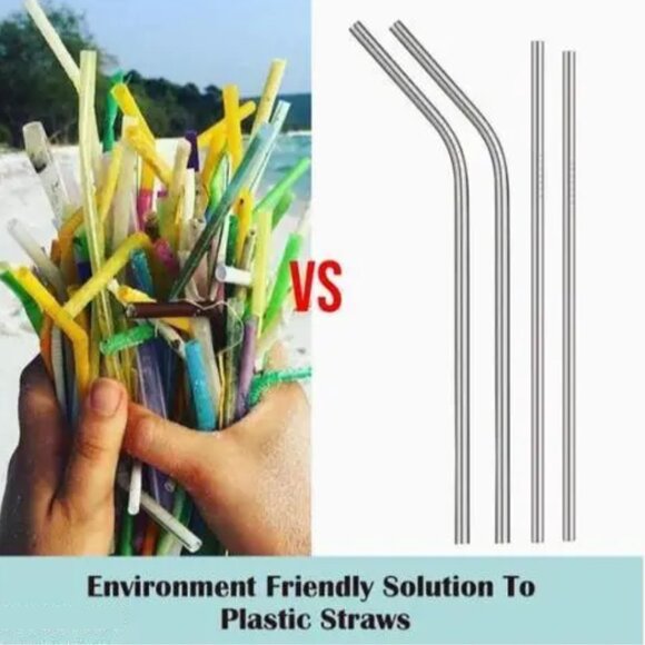 19 PC SET Stainless Steel Straws Cleaning Tools Straw Tips Storage Bag NWT - Picture 6 of 8